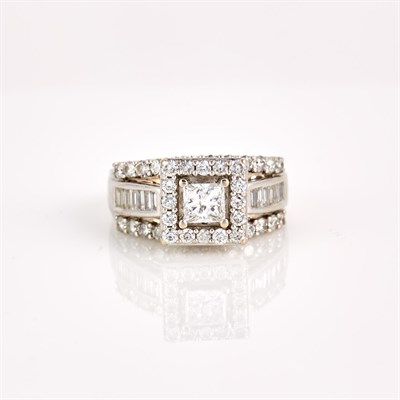 Lot 343 - Diamond Ring, 55 diamonds, center stone about...