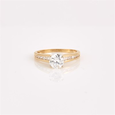 Lot 344 - Diamond Solitaire Ring about 0.95 ct., 14K 1 dwt.