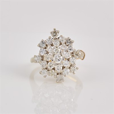 Lot 347 - Diamond Ring, 27 diamonds about 3.00 cts., 14K...