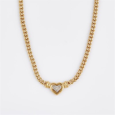 Lot 366 - Diamond Necklace, 14K 17 dwt.