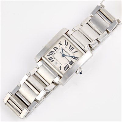Lot 385 - Mans Metal Bracelet Watch, Cartier Tank...