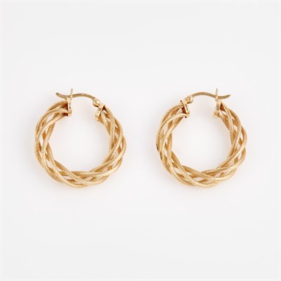 Lot 403 - Two Gold Earrings, 14K 3 dwt.