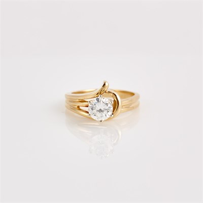 Lot 406 - Diamond Solitaire Ring about 0.95 ct., 14K 3 dwt.