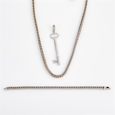 Lot 430 - Gold and Stone Pendant, Neck Chain and...