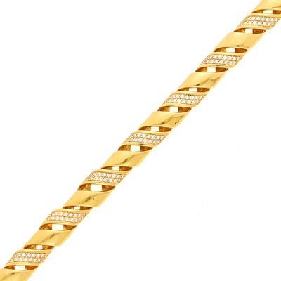 Lot 1012 - Gold and Diamond Bracelet