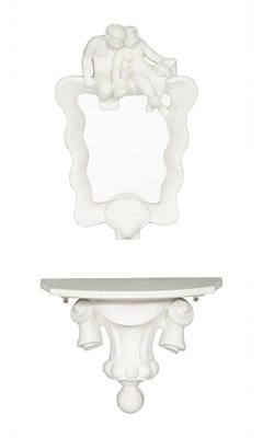 Lot 341 - Modern Plaster Mirror with Associated Bracket...