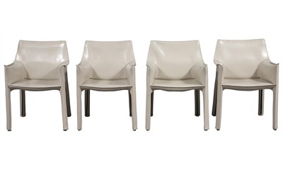 Lot 117 - Set of Four Mario Bellini Leather CAB Model...