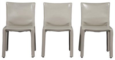 Lot 118 - Set of Three Mario Bellini Leather Cab Model...