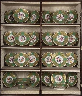 Lot 317 - English Green and Gilt-Decorated Porcelain...
