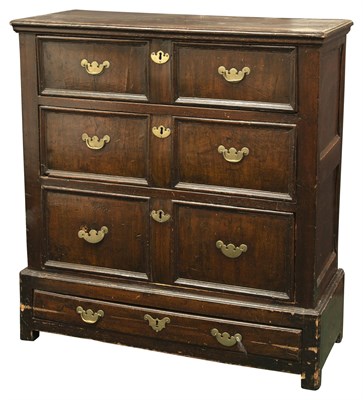 Lot 140 - George II Walnut and Oak Chest of Drawers 17th...