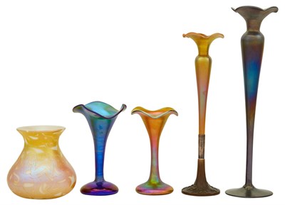 Lot 356 - Group of Four Quezal Art Glass and Decorating...