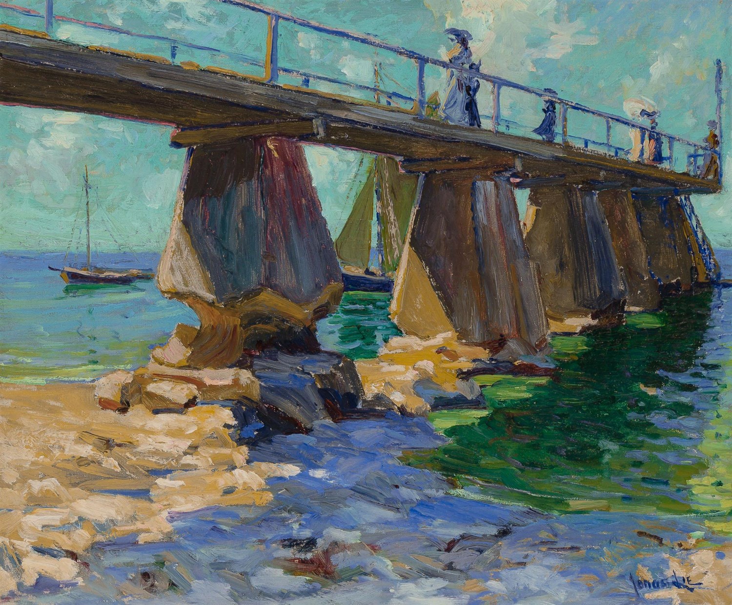 Lot 517 - Jonas Lie Norwegian/American, 1880-1940 Ladies...