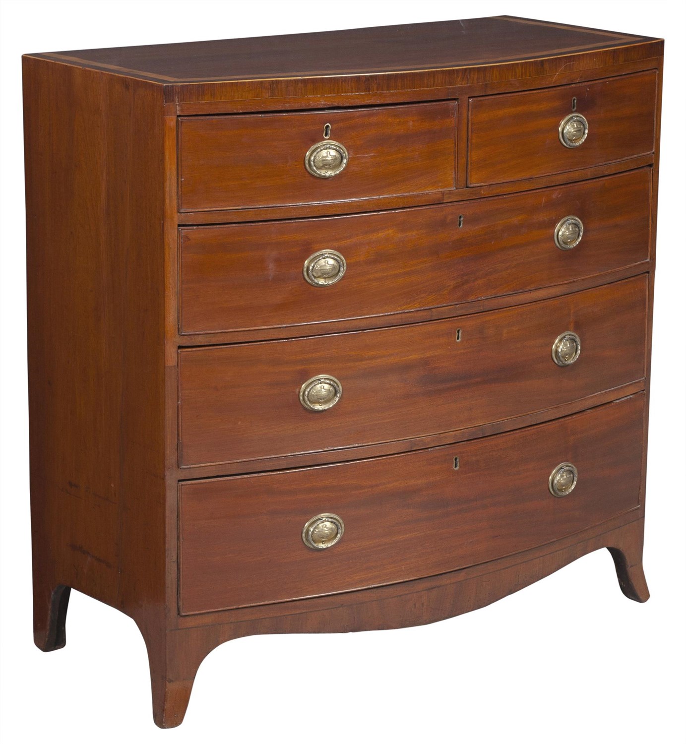 Lot 141 - George III Style Inlaid Mahogany Chest of Drawers