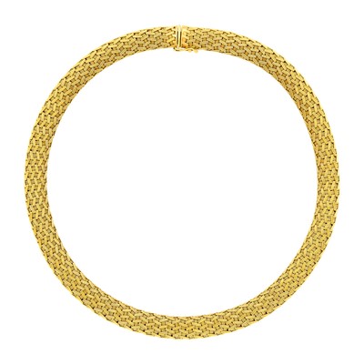 Lot 46 - Woven Gold Mesh Necklace
