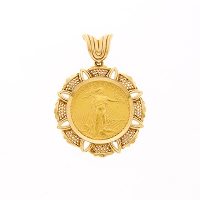 Lot 1077 - Gold and Gold Coin Pendant