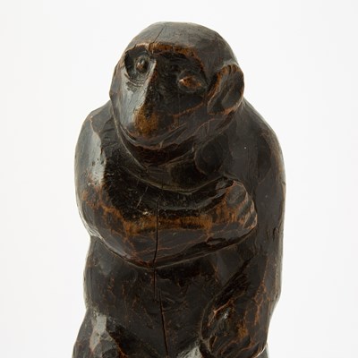 Lot 93 - Japanese Hinoki Wood Sculpture of a Saru