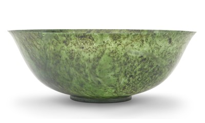 Lot 483 - A Large Spinach-Green Jade Bowl