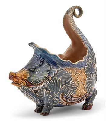 Lot 295 - Doulton Lambeth Stoneware Boar-Form Vase Circa...