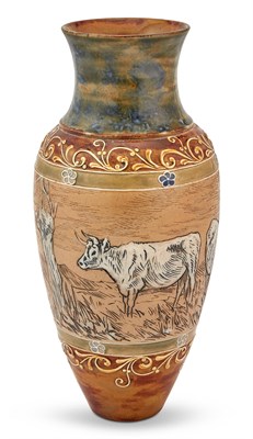 Lot 291 - Doulton Lambeth Slip-Decorated Stoneware Vase...