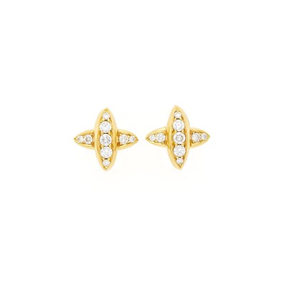 Lot 49 - Grant Peacock Pair of Gold and Diamond Earrings