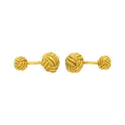 Lot 43 - Tiffany & Co., Schlumberger Pair of Gold Knot Cufflinks