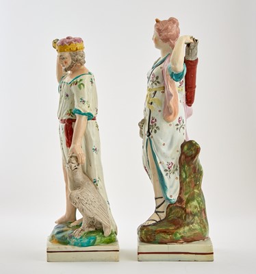 Lot 128 - Two Staffordshire Pottery Figures