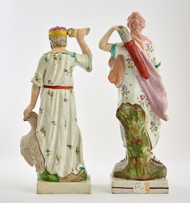 Lot 128 - Two Staffordshire Pottery Figures