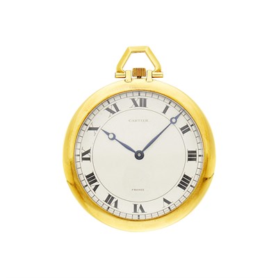 Lot 46 - Cartier, European Watch & Clock Co. Gold Open Face Pocket Watch, France
