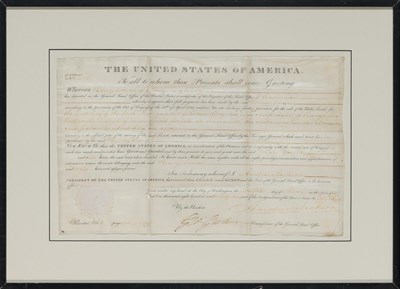 Lot 250 - JACKSON, ANDREW Land grant signed as President....