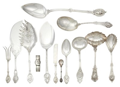 Lot 107 - Group of American Medallion Pattern Silver Flatware