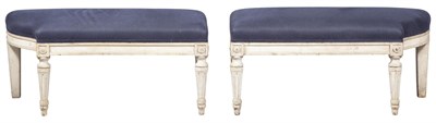 Lot 320 - Pair of Neoclassical Style Upholstered Painted...