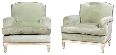 Lot 321 - Pair of Louis XVI Style Velvet Upholstered...