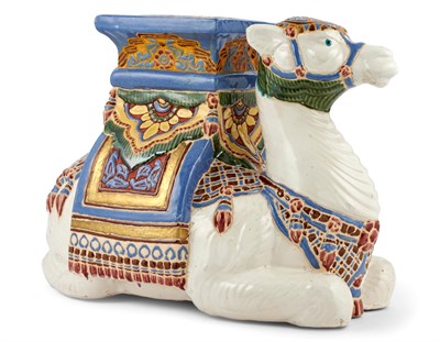 Lot 349 - Majolica Recumbent Camel-Form Low...