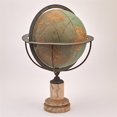 Lot 333 - Composition and Paper Topographical "Globe En Relief"