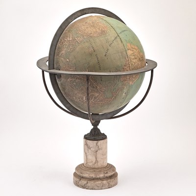 Lot 1110 - Composition and Paper Topographical "Globe En Relief"