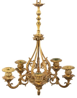 Lot 330 - Rococo-style Bronze Five-light Hanging Sconce