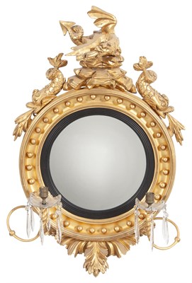 Lot 206 - Classical Giltwood and Gesso Girandole Mirror