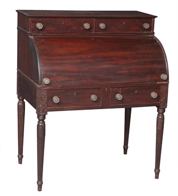 Lot 230 - Classical Carved Mahogany Cylinder Desk