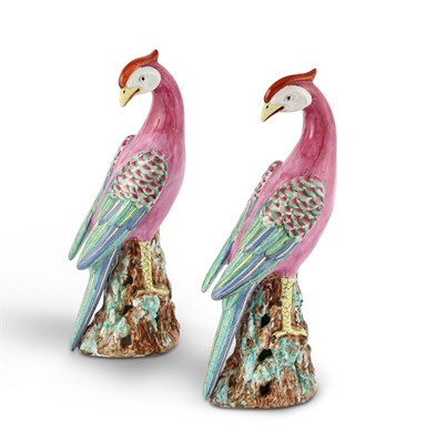 Lot 184 - Pair of Chinese Export Porcelain Birds