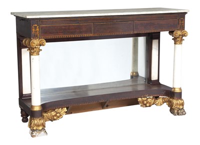 Lot 203 - Classical Marble Top Mahogany and Gilt-Stencil...