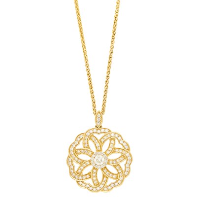 Lot 50 - Gold and Diamond Pendant with Chain Necklace