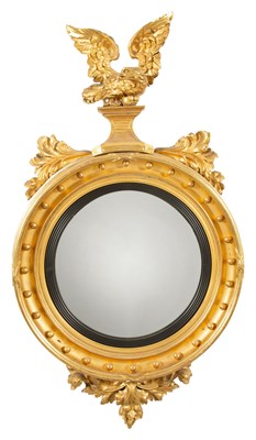 Lot 208 - Classical Giltwood and Gesso Girandole Mirror