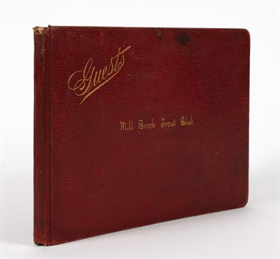 Lot 167 - [ANGLING] MILL BROOK TROUT CLUB. Guest book of...