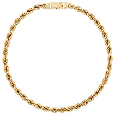 Lot 1129 - Gold Rope-Twist Necklace