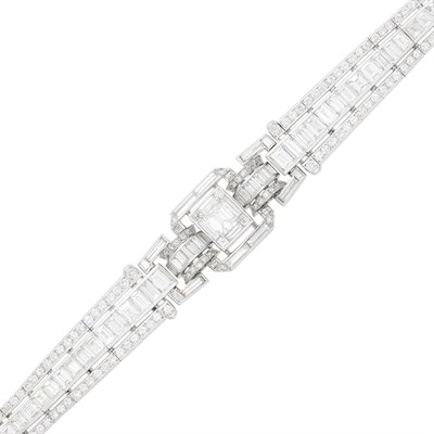 Lot 217 - Platinum and Diamond Bracelet