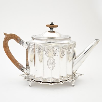 Lot 24 - George III Sterling Silver Teapot and Stand