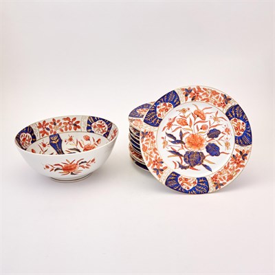 Lot 1021 - Set of Twelve English Imari Palette Porcelain...