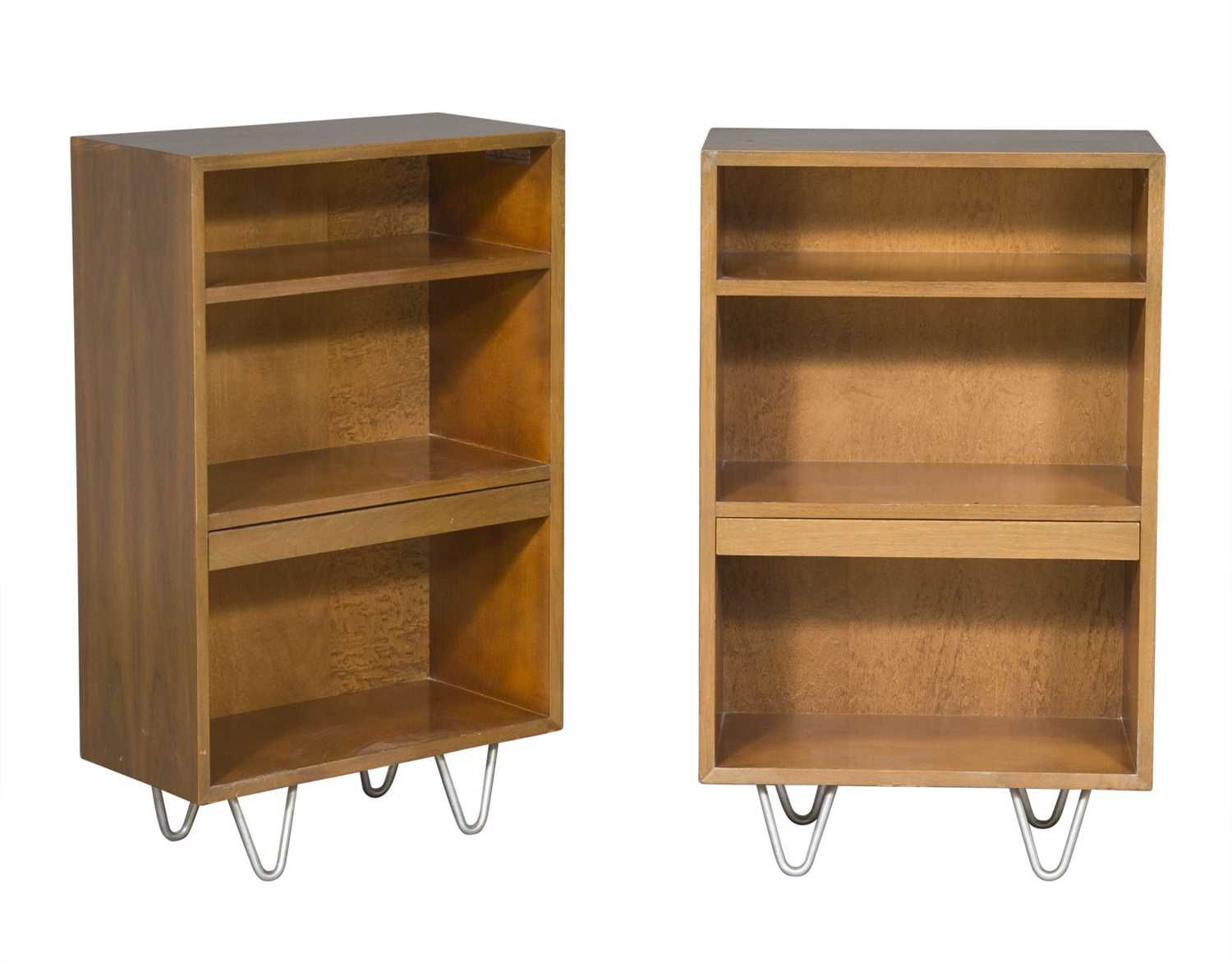 Lot 554 - Pair of George Nelson Walnut Open Bookshelves