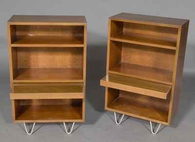 Lot 554 - Pair of George Nelson Walnut Open Bookshelves