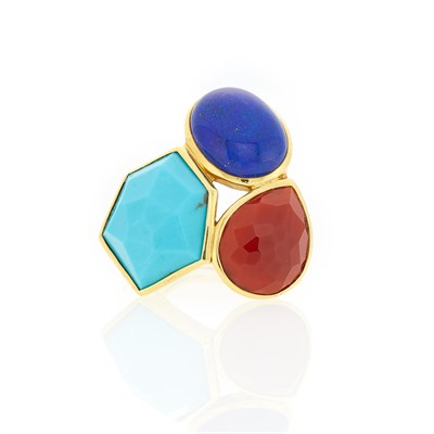 Lot 1034 - Ippolita Gold and Hardstone 'Candy Gelato' Ring